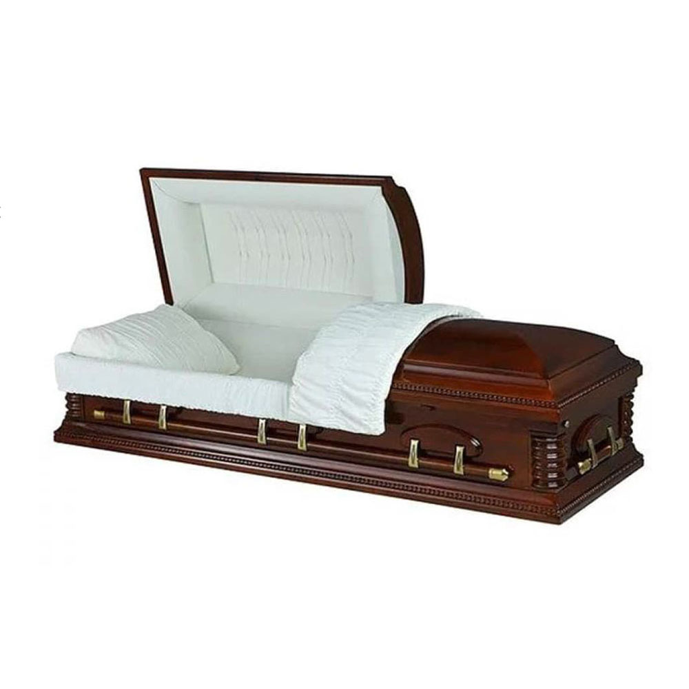 Kensington high-gloss walnut casket with polished brass hardware